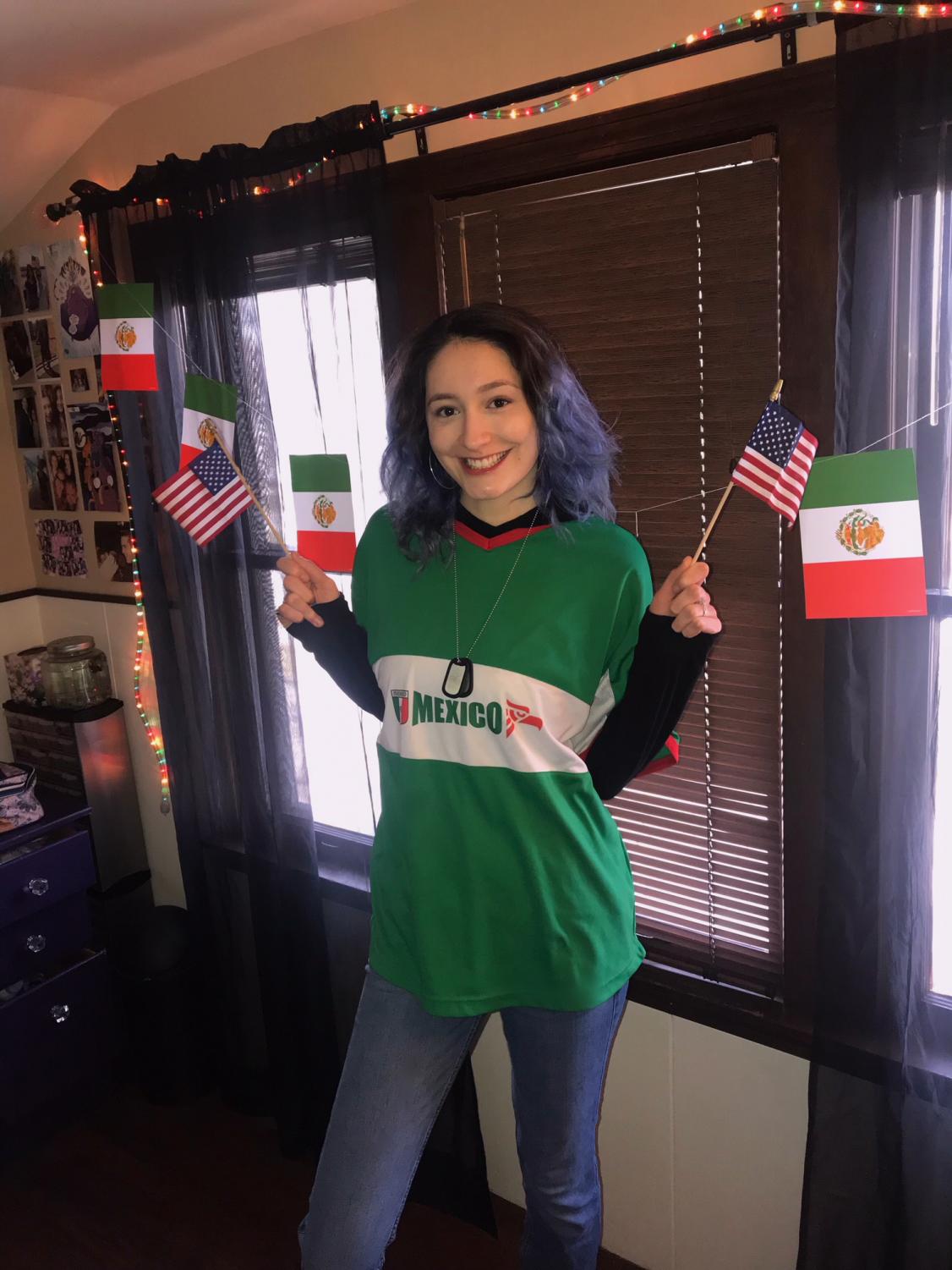 Dedicated to DACA Junior Abigail Guerrero poses in her room with Mexican decor. She got involved in DACA after joining an organization named Increase the Peace.
