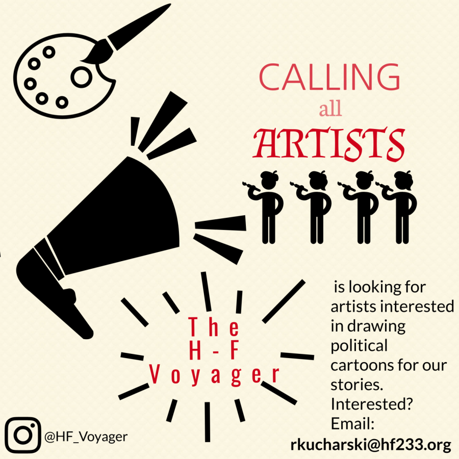 We are always looking for artists to create images for our paper, either for our stories or to be featured in our Artchive. Email our newspaper sponsor, Rachael Kucharski (rkucharski@hf233.org), if you are interested in contributing. 