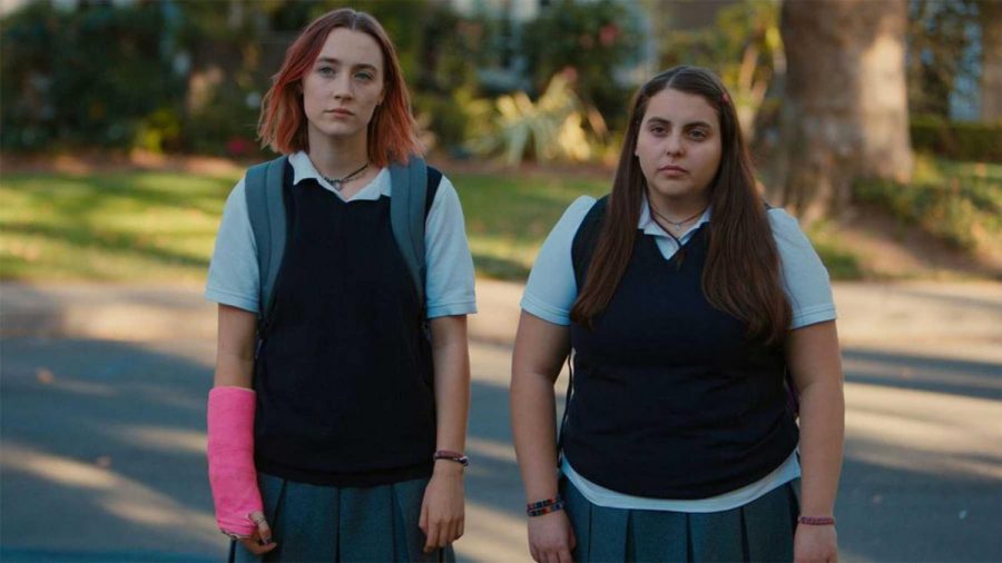 Saoirse Ronan and Beanie Feldstein in Lady Bird. Lady Bird starring Saoirse Ronan is a coming of age film that will make you laugh and cry at the same time.