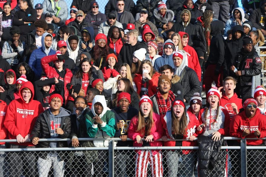 Kedzie Krazies cheer on their Vikings in the 8A State Quarterfinals against the Lincoln-Way Griffins on Nov. 16, 2019.