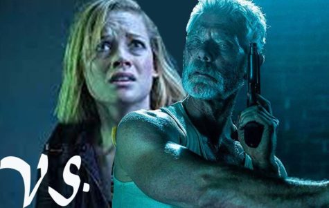 Scene from Dont Breathe(left) and scene from Dont Breathe 2(right).
