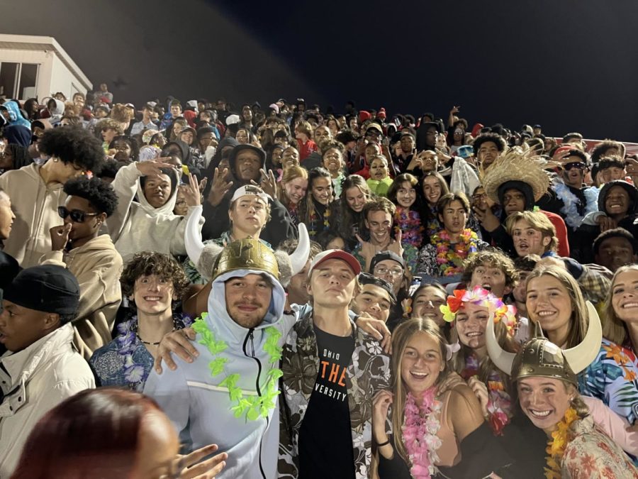 H-F football fans at the homecoming game