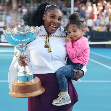 Serena Williams with her daughter, Olympia 
