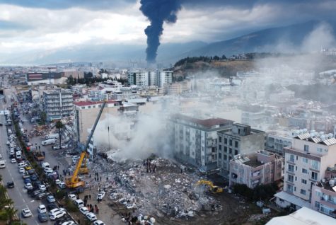 Rescue workers rushed to the scene of this collapsed building in  Iskenderun, Turkey.