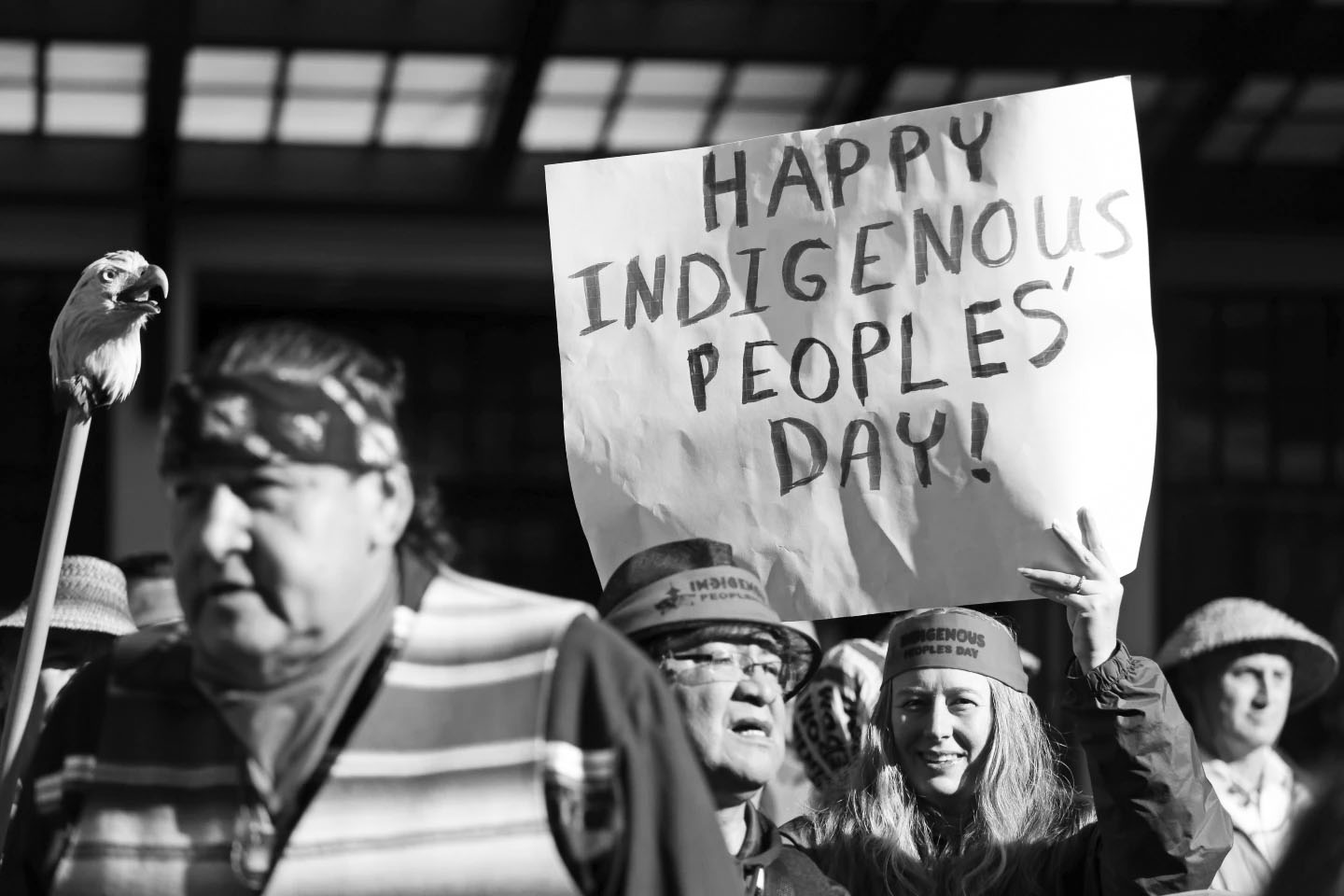 Let the people march! Indigenous day people parade. 