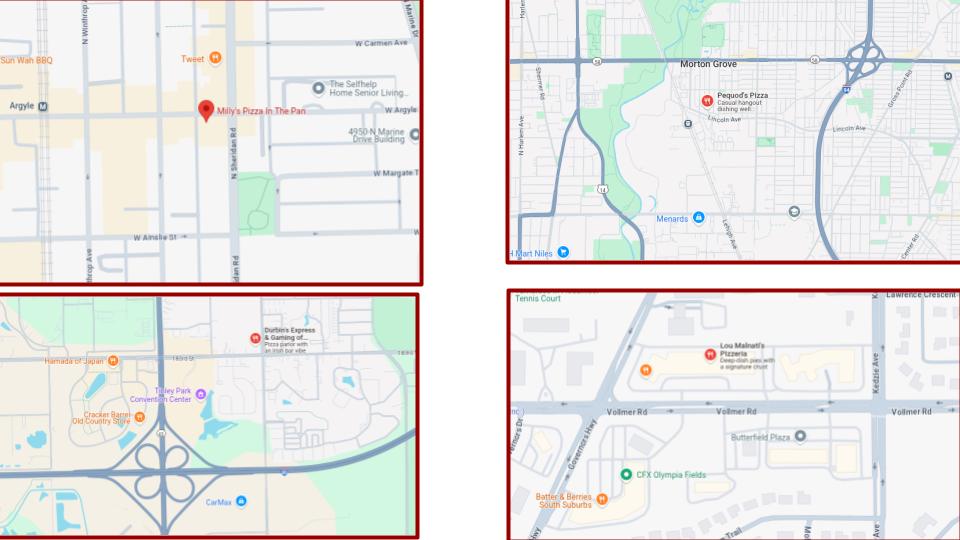location of restaurants that sell deep dish pizza