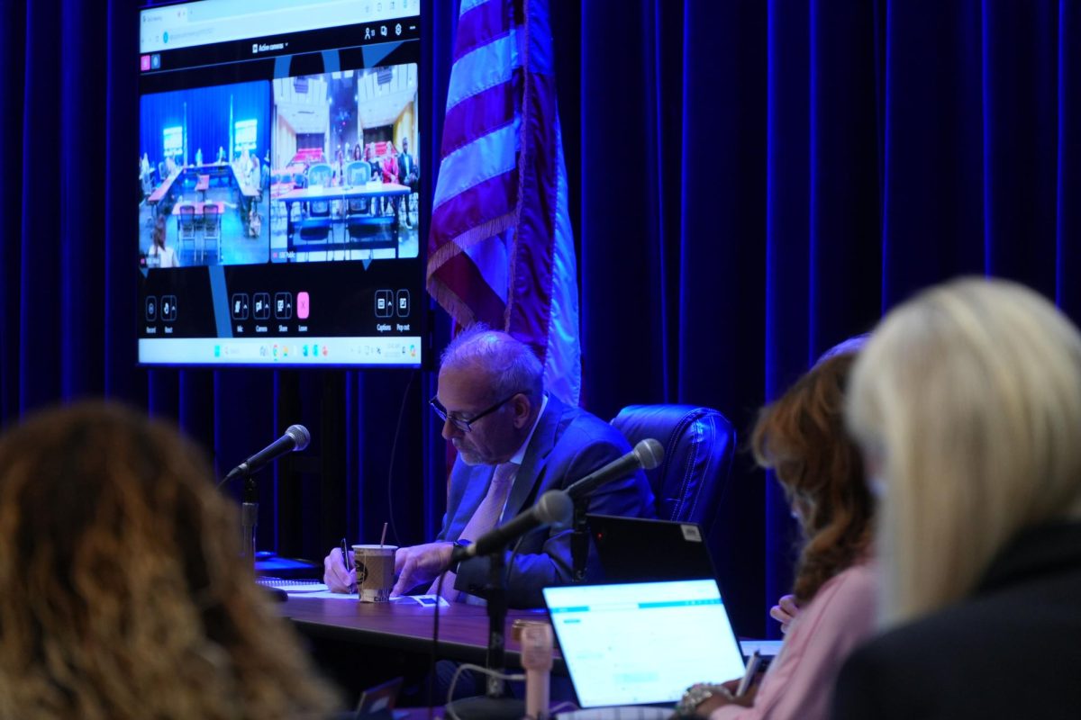 State Superintendent Dr. Tony Sanders takes notes at the Oct. 15 meeting.