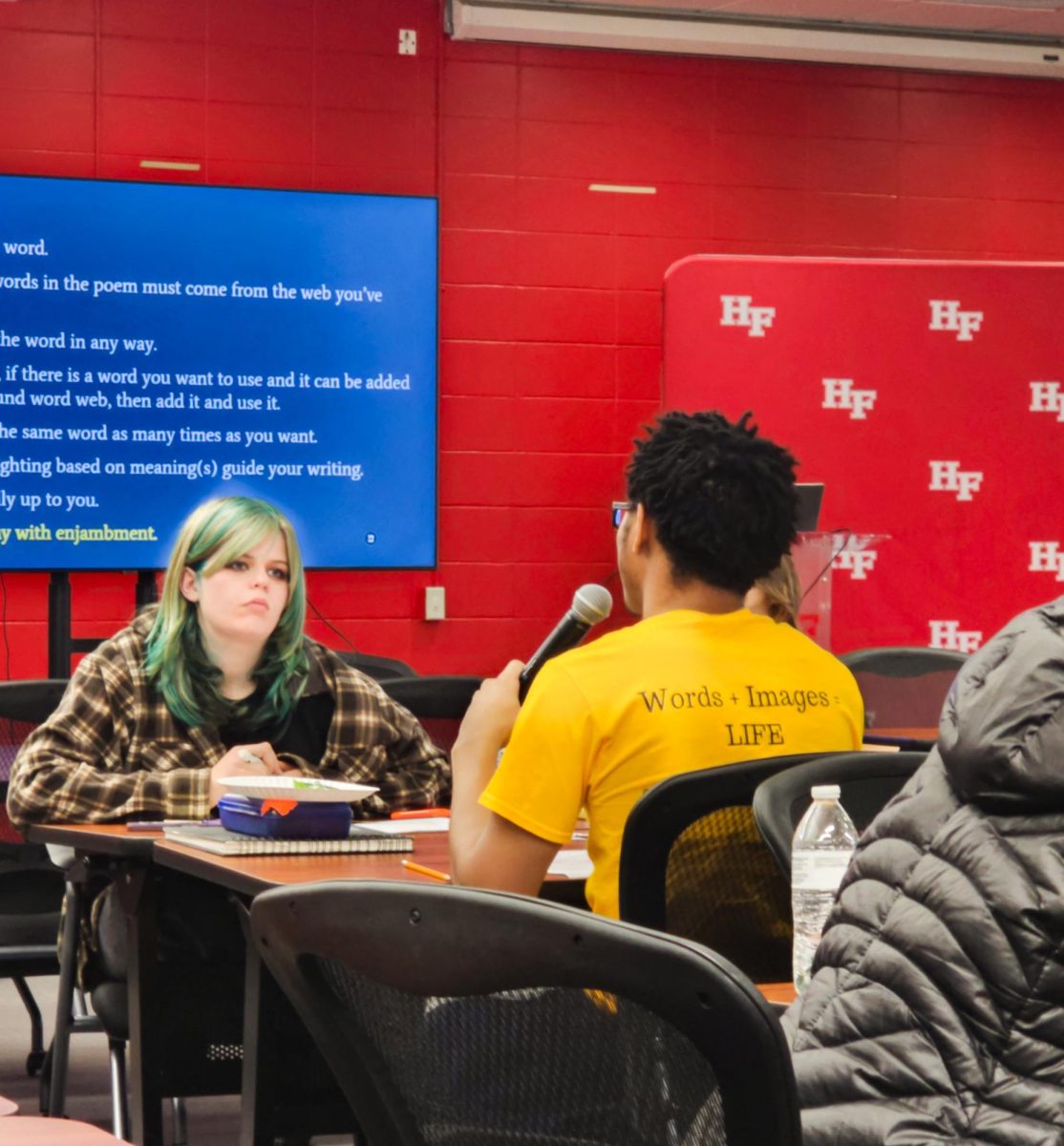 Writing workshop! EDDA members and creative writing students use their creative juices.