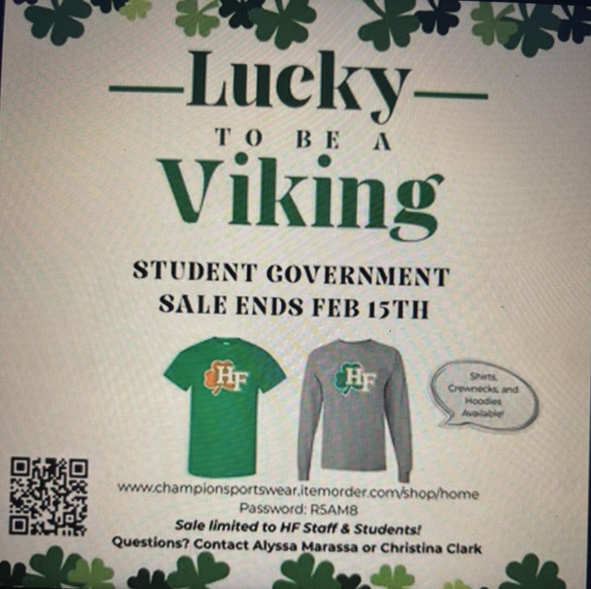 Student Government advertises sale on tops.
