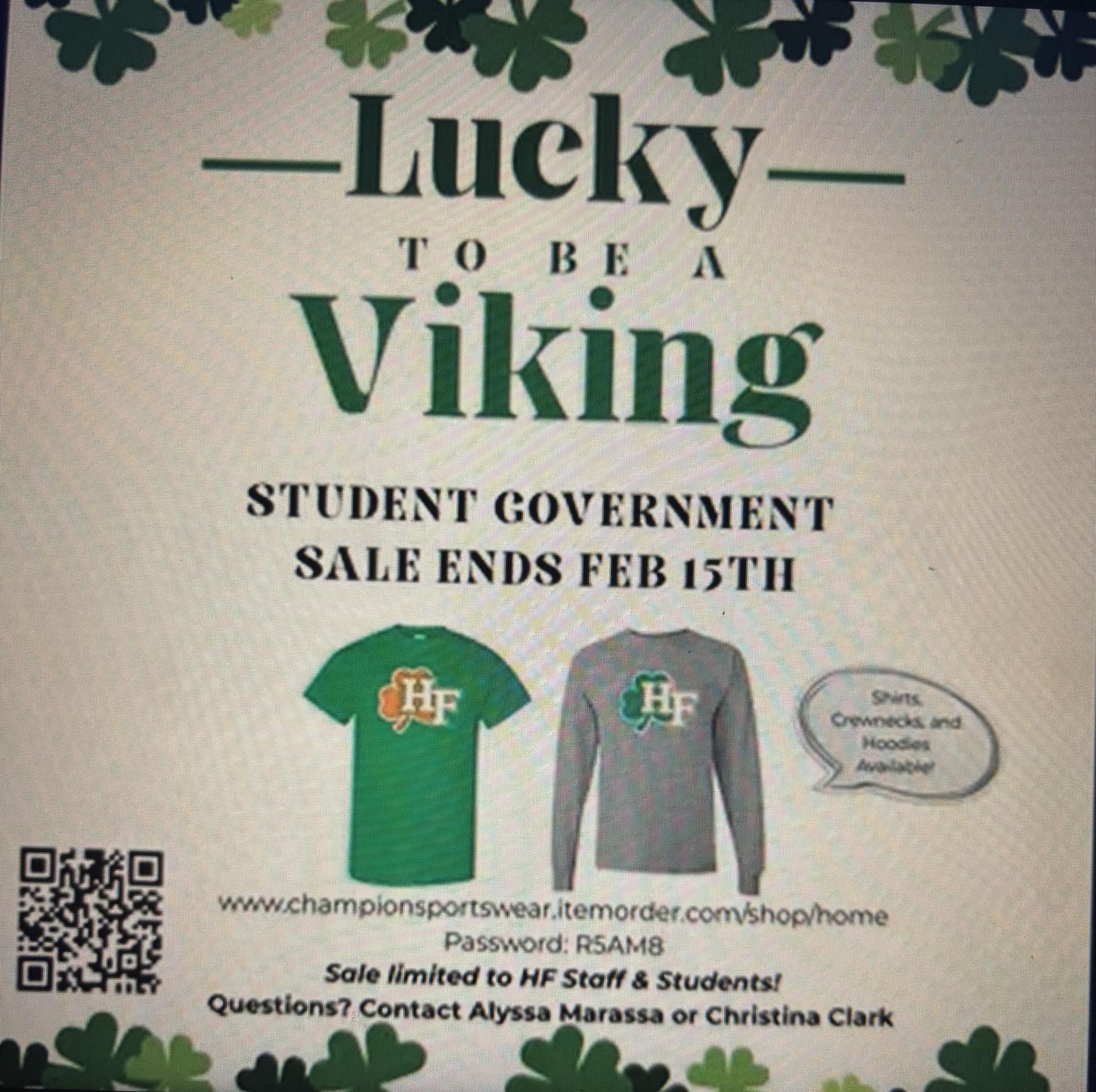 Student Government advertises sale on tops.