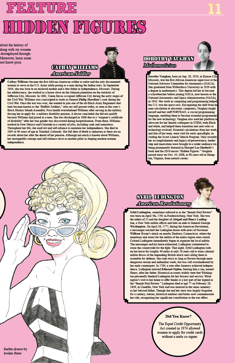 Important Hidden Figures - Women's History Month Center Spread